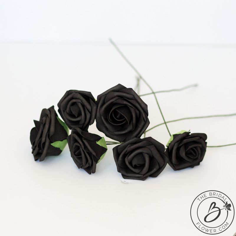 Black Soft Touch foam roses – 25pc – The Bridal Flower – silk and real  touch wedding bouquets