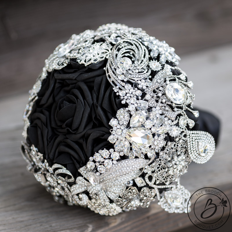  Black Silver Bridal Wedding Bouquet Accessories (12x18 Bouquet)  : Handmade Products