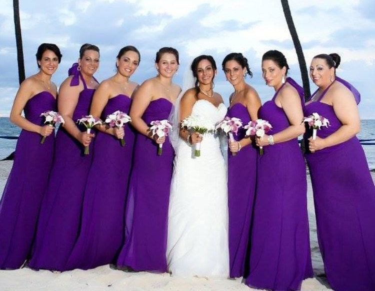White And Purple Calla Lily Bouquet At A Beach Wedding The
